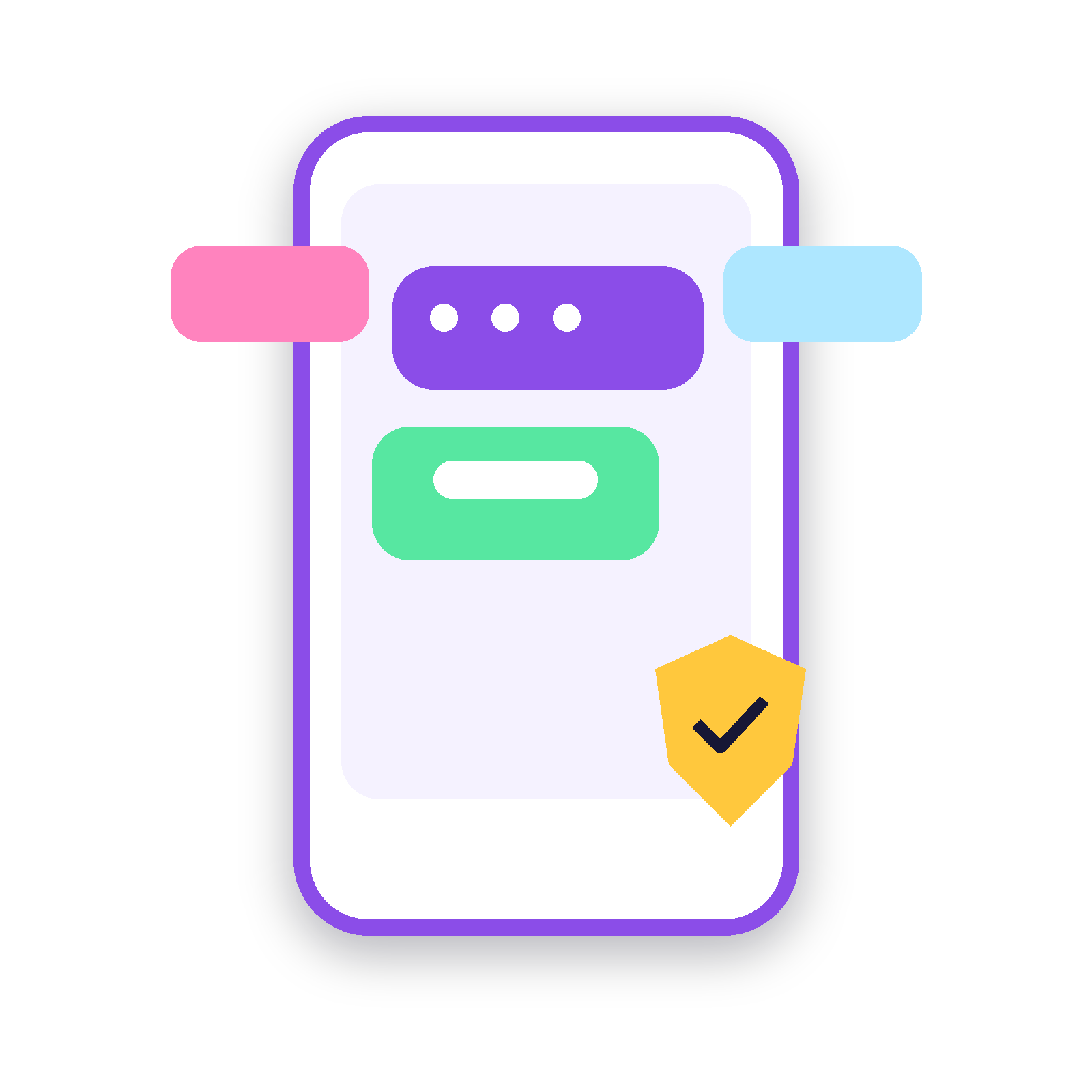 A phone showing secure digital messages